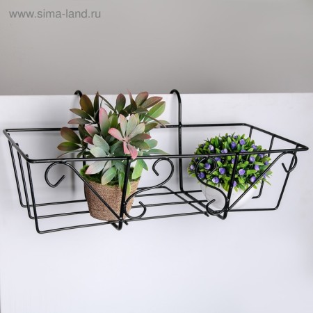 Flower stand balcony shares "Renaissance" 45.5 × 20 × 12 cm, black color-5