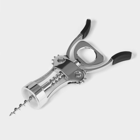 Coroner for wine, 19.5 cm, silver color-4