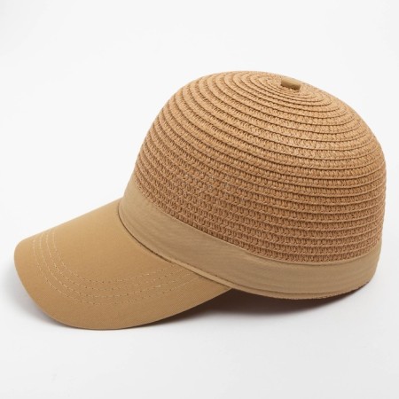 Cap female wicker minku brown color, size 56-58-4