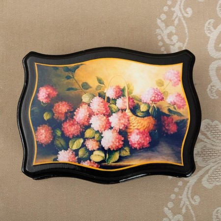 Casket "Flowers", 12 × 16 cm, lacquer miniature mix-6