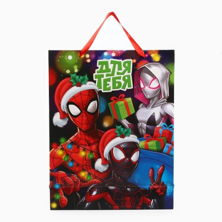 New Year. Gift package, 31x40x11.5 cm, packaging, spider-man-3