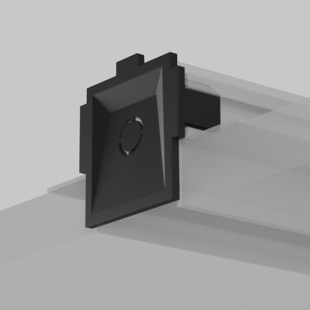 A set of plugs for the built-in track system Technical Tra084EC-12B, 3.3x3.3x1.2 cm, black color, 2 pcs-2
