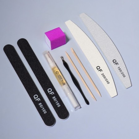 Stone Cut manicure set, with oil, 9 items, in a cardboard box, multi -colored-3