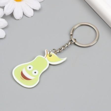 Acryl keychain "Green pear with face" 5.7x3 cm-1