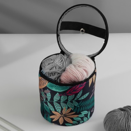 Luggage bag “Leaves”, 1 eyelet, d = 14 × 14.5 cm, color colorful color-1