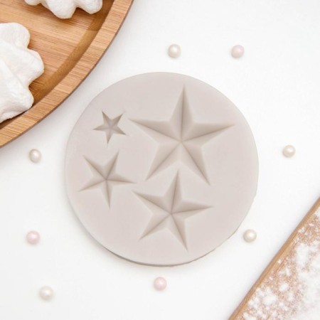 Mold Dolyana "Star", silicone, d = 8 cm, color mix-3