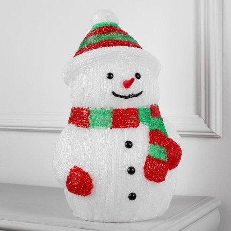 LED figure "Big Snowman" 25 × 44 × 20 cm, acrylic, 40 LED, 220 V, glow of white-1