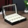 The casket to the leatherette to the clock 12 "Black with a white line" 30x20x8.2 cm