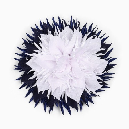 Outlet. Bant for hair on an elastic band, white with blue, 11 cm, kitty Marie-2