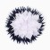 Outlet. Bant for hair on an elastic band, white with blue, 11 cm, kitty Marie