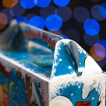 Gift box "New Year's watercolor" 17.3 x 6.5 x 15 cm-4