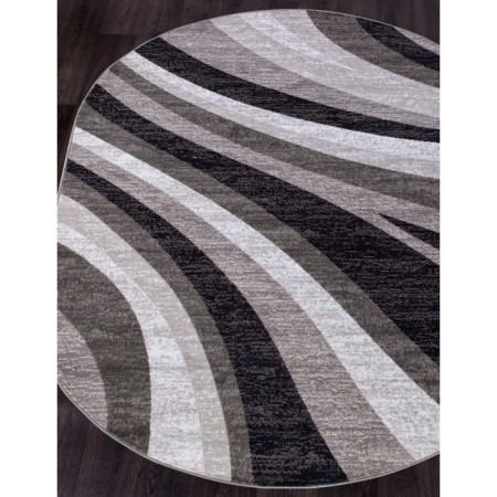 Oval Merinos Silver carpet, size 250x400 cm, Gray color-1