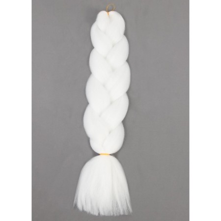 Zumba Kanecalon is monophonic, corrugated, 60 cm, 100 g, white color (#ay9)-4