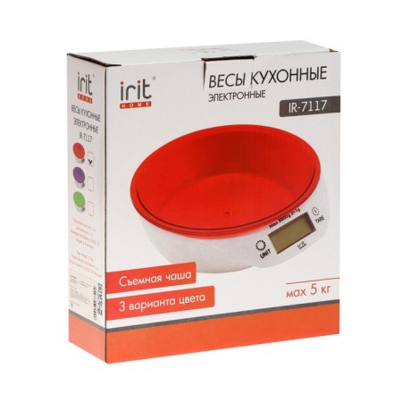 Kitchen Libra IRIT IR-7117, electronic, up to 5 kg, red-7