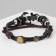 Unisex Bracelet "Style" anchor, three threads, black-brown color with silver, 22 cm
