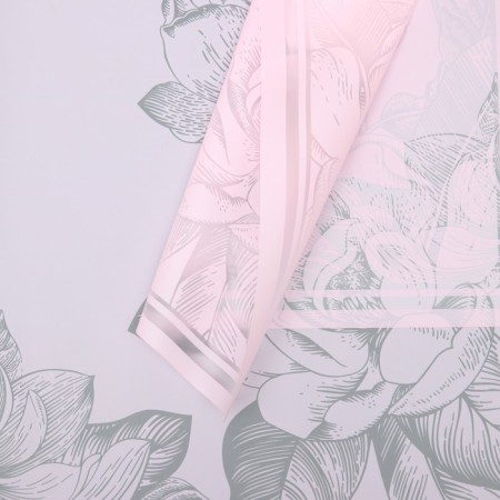 Flower film, "Flowers with a border", pink, 57x57 cm