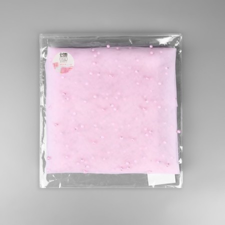 Mesh with beads, 150 cm, 1 ± 0.2 m, pink color-4