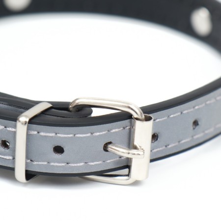 A collar with bones reflective, 37 x 1.3 cm, Osh 26-33, black-2
