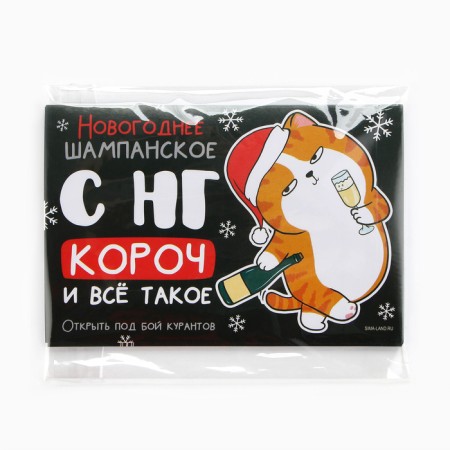 Stick on the bottle "Champagne New Year", 12 x 8 cm.-2
