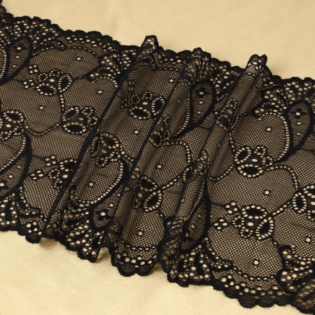 Lace elastic fabric, 190 mm × 2.7 ± 0.5 m, black color-2