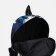 A backpack with a zipper, 3 external pockets, blue/white color