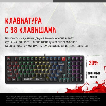 Keyboard A4Tech Bloody S98 Mechanical Black USB for Gamer Led (S98 Black)-7