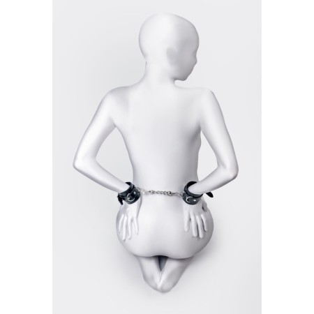 Handcuffs Anonymo #0103, PU Skin, Black-1