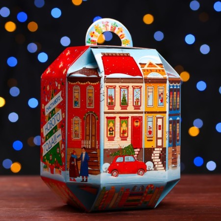 Gift box "New Year's windows", flashlight 13 x13 x17 cm-1