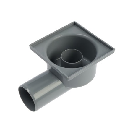 RTP ramp, horizontal, 100 x 100 mm, d = 50 mm, dry shutter, plastic grate, gray grate-3