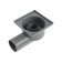 RTP ramp, horizontal, 100 x 100 mm, d = 50 mm, dry shutter, plastic grate, gray grate