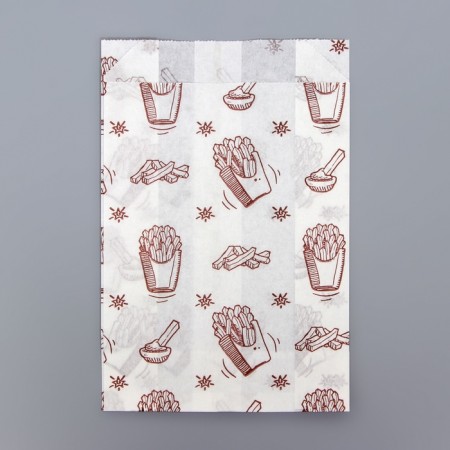 Paper package with a pattern "Free Potato", fatty, white, 16.5 x 11 cm-1