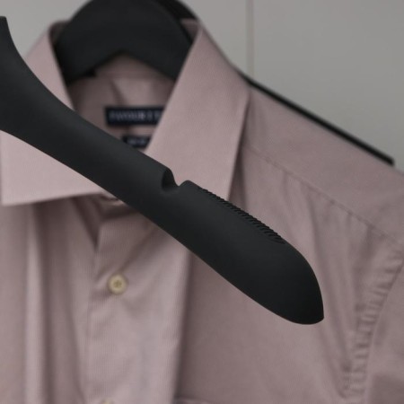 Shoulders-hanger for clothes, size 48-50, coating Soft-Touch, black color-2