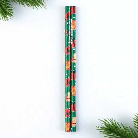 Gift New Year's set: notebook, pencils of b/g 2 pcs and wax crayons "Magic set"-11