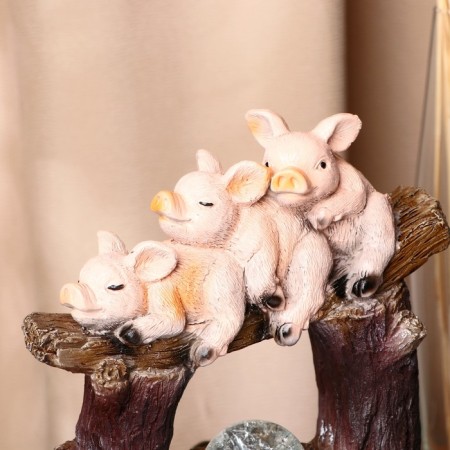The piglet "piglets on a log" 16x20x26 cm (with backlight)-1