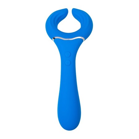 Multifunctional vibrator L’Eroina Whally, 18.5 cm, silicone, blue color-1