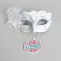 Carnival mask with a pattern, with a flower, white color