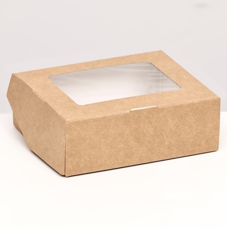 Folding box, craft, 10 x 8 x 3.5 cm, 0.24 liters