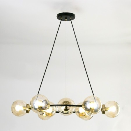 Suspended chandelier Citilux "Planet" CL105195, 80x80x30 cm, 9x40W, E14, brown color-3