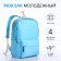 Young backpack from textiles on lightning, 2 pockets, blue color