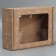 Box a gift team with a window, packaging, "flowers", brown, 27x10x21 cm