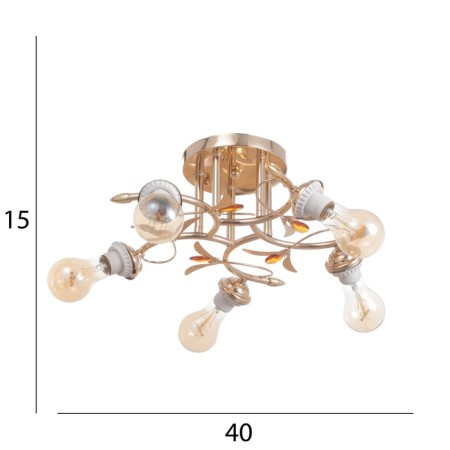 Luer "Jeannet" BP 5x40W E27 Gold Model: 2800064-8