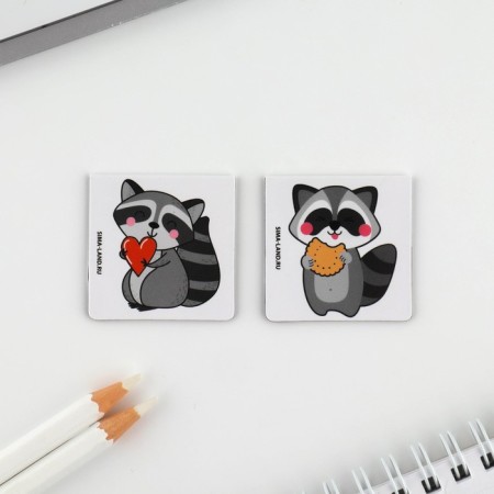 Gift set: notebook and magnetic bookmarks 2 pcs. "Be like a raccoon"-8