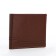 Male purse without a fastener, department for bills, for maps, color light brown