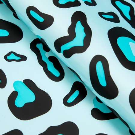 Matte, bilateral film, Leopard, Blue, 0.57 x 0.57 m-1
