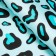 Matte, bilateral film, Leopard, Blue, 0.57 x 0.57 m