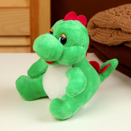 Soft toy "Dragon", with a white tummy, 14 cm, green color-2