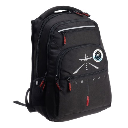 Youth backpack 43 x 31 x 20 cm, Grizzly, ergonomic back, laptop department, black-1