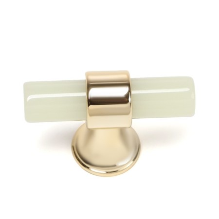 Handle button Cappio PK106, D = 12 mm, plastic, phosphorus/gold color-2