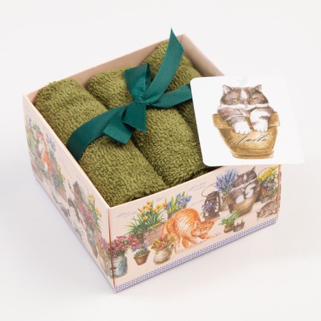 A set of terry towels "love" 30x30 cm - 3 pcs, cotton 340g/m2-4