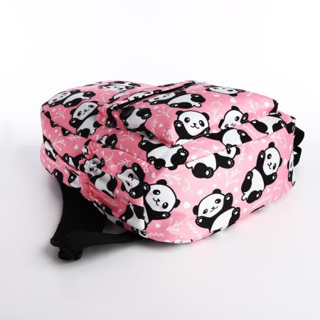 A backpack with a zipper, 3 outer pockets, pink color-4